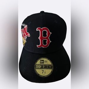 New Era Navy Blue Boston Fitted Hat- Men